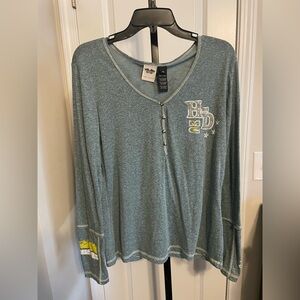 Harley-Davidson Teal Long Sleeve Top